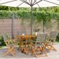 Preview: ARDEBO.de - Gartenstühle 4 Stk. Klappbar Grau Poly Rattan & Massivholz