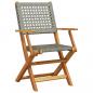 Preview: Gartenstühle 4 Stk. Klappbar Grau Poly Rattan & Massivholz