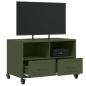 Preview: TV-Schrank Olivgrün 68x39x43,5 cm Stahl