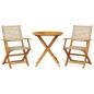 Preview: 3-tlg. Bistro-Set Beige Poly Rattan und Massivholz