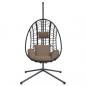 Preview: Hängesessel Ei-Design mit Ständer Taupe Rattan und Stahl