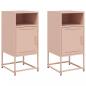 Preview: Nachttische 2 Stk. Rosa 36x39x78 cm Stahl