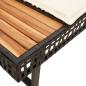 Preview: Gartensofa in L-Form mit Kissen Schwarz Poly Rattan und Akazie