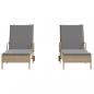 Preview: Sonnenliegen mit Auflagen 2 Stk. Beige Poly Rattan