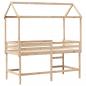 Preview: Hochbett mit Leiter und Dach 90x190 cm Massivholz Kiefer