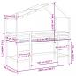 Preview: Hochbett mit Leiter und Dach 80x200 cm Massivholz Kiefer