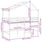 Preview: Hochbett mit Leiter und Dach 80x200 cm Massivholz Kiefer