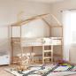Preview: Hochbett mit Leiter und Dach 80x200 cm Massivholz Kiefer