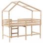 Preview: Hochbett mit Leiter und Dach 90x200 cm Massivholz Kiefer