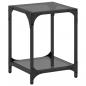 Preview: Couchtisch mit Glasplatte Schwarz 30x30x40 cm Stahl