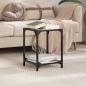 Preview: Couchtisch mit Glasplatte Schwarz 30x30x40 cm Stahl