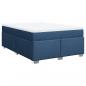 Preview: Boxspringbett mit Matratze Blau 160x200 cm Stoff