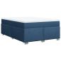 Preview: Boxspringbett mit Matratze Blau 160x200 cm Stoff