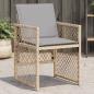Preview: ARDEBO.de - Gartenstühle mit Kissen 4 Stk. Beigemischung Poly Rattan