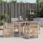Preview: Gartenstühle mit Kissen 4 Stk. Beigemischung Poly Rattan