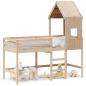 Preview: ARDEBO.de - Hochbett mit Leiter und Dach 90x200 cm Massivholz Kiefer