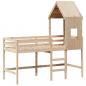 Preview: Hochbett mit Leiter und Dach 90x200 cm Massivholz Kiefer