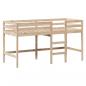 Preview: Hochbett mit Leiter und Dach 90x200 cm Massivholz Kiefer