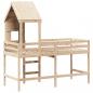 Preview: Hochbett mit Leiter und Dach 90x200 cm Massivholz Kiefer
