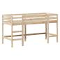 Preview: Hochbett mit Leiter und Dach 90x200 cm Massivholz Kiefer
