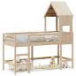 Preview: ARDEBO.de - Hochbett mit Leiter und Dach 90x190 cm Massivholz Kiefer