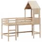Preview: Hochbett mit Leiter und Dach 90x190 cm Massivholz Kiefer