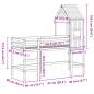 Preview: Hochbett mit Leiter und Dach 90x190 cm Massivholz Kiefer