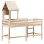 Preview: Hochbett mit Leiter und Dach 90x190 cm Massivholz Kiefer