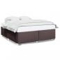 Preview: ARDEBO.de - Bettgestell ohne Matratze Dunkelbraun 200x200 cm Stoff