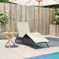 Preview: Sonnenliege mit Auflage Schwarz Poly-Rattan