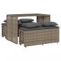 Preview: 3-tlg. Garten-Essgruppe mit Kissen Grau Poly Rattan