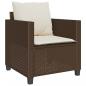 Preview: 3-tlg. Bistro-Set mit Kissen Braun Poly Rattan
