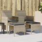 Preview: ARDEBO.de - Gartensofa 2-Sitzer mit Tisch und Hockern Hellgrau Poly Rattan