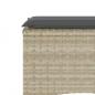 Preview: Gartensofa 2-Sitzer mit Tisch und Hockern Hellgrau Poly Rattan