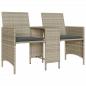 Preview: Gartensofa 2-Sitzer mit Tisch und Hockern Hellgrau Poly Rattan
