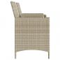 Preview: Gartensofa 2-Sitzer mit Tisch und Hockern Hellgrau Poly Rattan