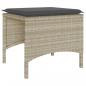 Preview: Gartensofa 2-Sitzer mit Tisch und Hockern Hellgrau Poly Rattan