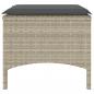 Preview: Gartensofa 2-Sitzer mit Tisch und Hockern Hellgrau Poly Rattan