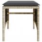 Preview: Gartensofa 2-Sitzer mit Tisch und Hockern Hellgrau Poly Rattan