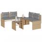 Preview: ARDEBO.de - 4-tlg. Garten-Sofagarnitur mit Kissen Beige Poly Rattan
