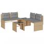 Preview: 4-tlg. Garten-Sofagarnitur mit Kissen Beige Poly Rattan
