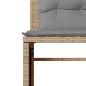 Preview: 4-tlg. Garten-Sofagarnitur mit Kissen Beige Poly Rattan