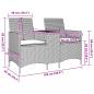 Preview: Gartensofa 2-Sitzer mit Tisch und Kissen Beige Poly Rattan