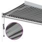Preview: Markise Einziehbar Anthrazit & Weiß 3,5x2,5 m Stoff & Aluminium