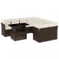 Preview: 9-tlg. Garten-Sofagarnitur mit Kissen Braun Poly Rattan