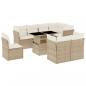 Preview: 9-tlg. Garten-Sofagarnitur mit Kissen Beige Poly Rattan