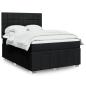 Preview: ARDEBO.de - Boxspringbett mit Matratze Schwarz 140x200 cm Stoff