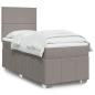 Preview: ARDEBO.de - Boxspringbett mit Matratze Taupe 90x200 cm Stoff
