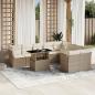 Preview: ARDEBO.de - 10-tlg. Garten-Sofagarnitur mit Kissen Beige Poly Rattan