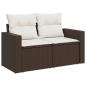 Preview: 10-tlg. Garten-Sofagarnitur mit Kissen Braun Poly Rattan